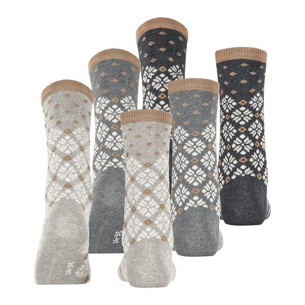 Ženske čarape Esprit Norwegian 3-Pack Women SO sort