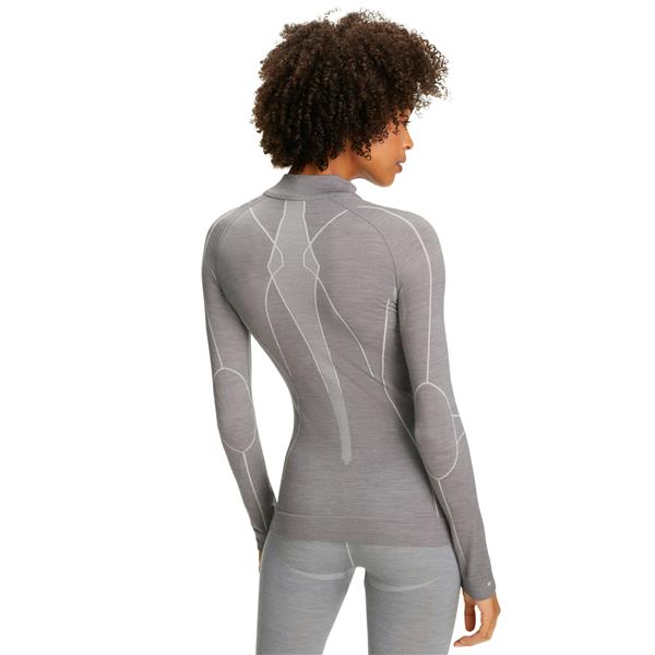Ženska majica FALKE WT Zip Shirt Regular w grey-heather
