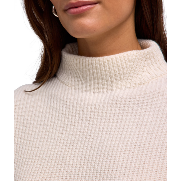 Ženski pulover SEL Ribbed Lambswool Mock Neck w off-white