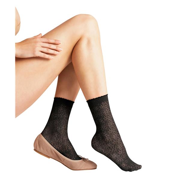 Čarape FALKE Dainty Daisy SO black