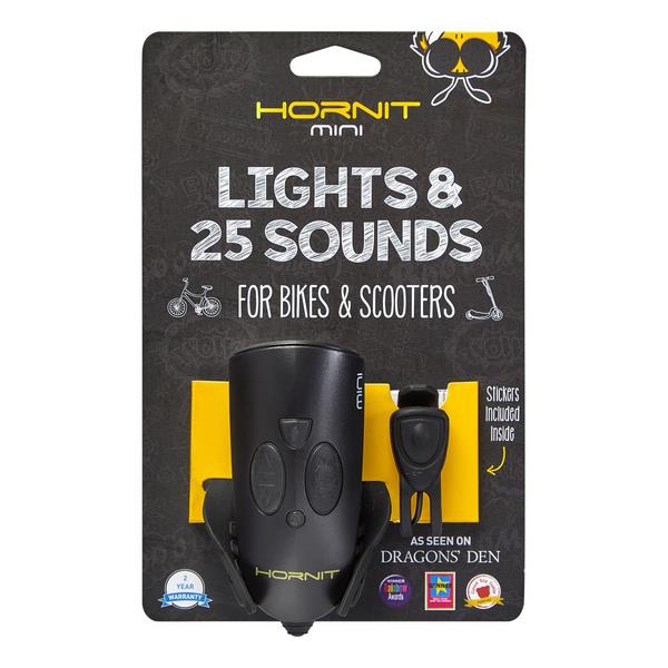 Svjetlo i zvono za bicikl Mini Hornit Black/Black