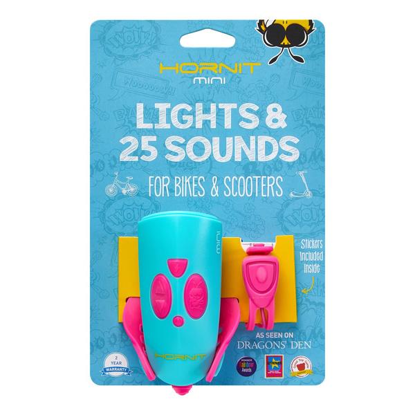 Svjetlo i zvono za bicikl Mini Hornit Pink/Turquoise