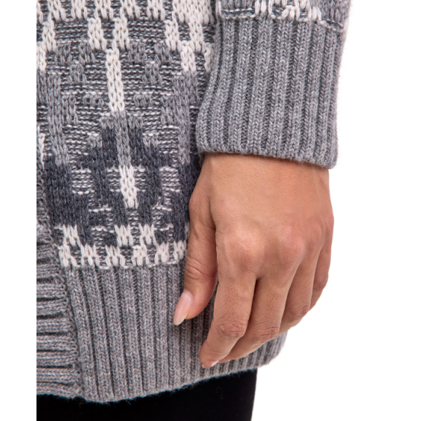 Ženska jopa SEL Jacquard Long Cardigan w Moškagrey mel