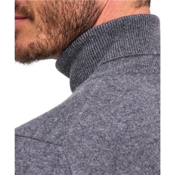 Moški pulover FALKE Pure Cashmere Pullover dark grey -heathe