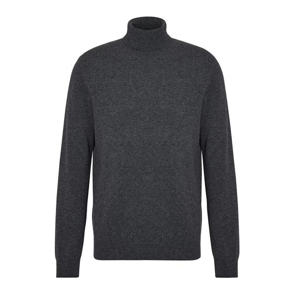 Moški pulover FALKE Pure Cashmere Pullover dark grey -heathe
