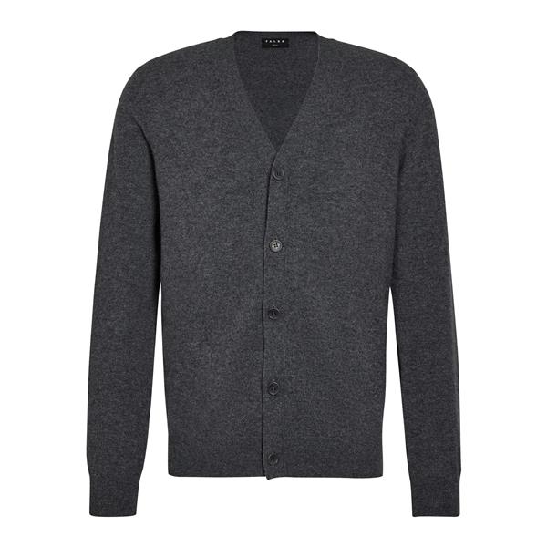 Moška jopa FALKE Pure Cashmere Cardigan dark grey -heather
