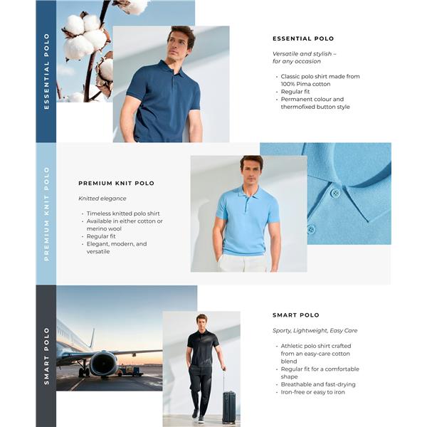 Moška polo majica FALKE Pure Cotton Polo Shirt night sky
