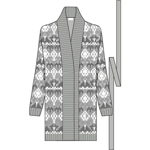Ženska jopa SEL Jacquard Long Cardigan w Moškagrey mel
