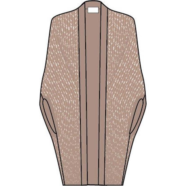 Ženski plašč SEL Ribbed Lambswool Cape w sand