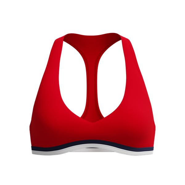 Ženski zg.del kopalk RACERBACK BIKINI TOP RED/WHT
