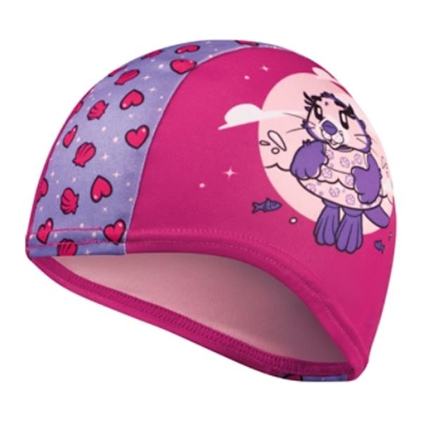 Otroška plavalna kapa PRINTED POLYESTER CAP IU PINK/PURPLE