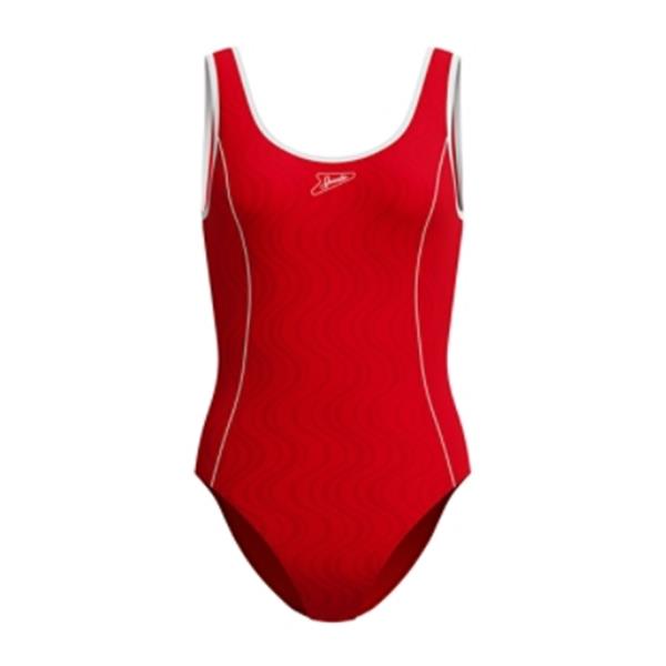 Ženske kopalke TEXTURE BOUND SCOOP ONE PIECE RED/WHT