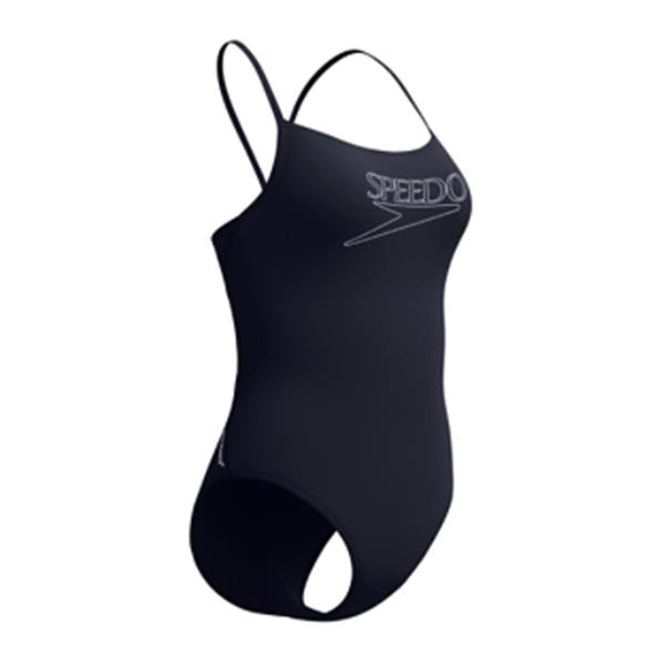 Ženske kopalke END+ LOGO THIN STRAP ONE PIECE BLACK