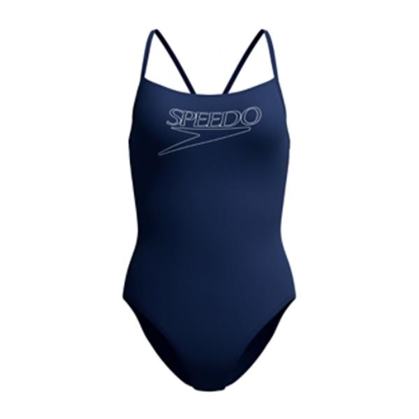 Ženske kopalke END+ LOGO THIN STRAP ONE PIECE NAVY
