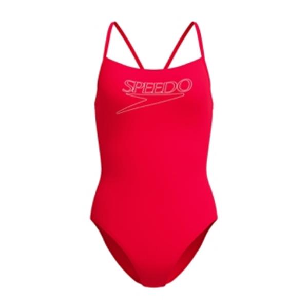 Ženske kopalke END+ LOGO THIN STRAP ONE PIECE RED