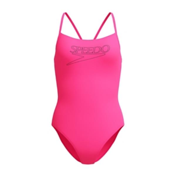Ženske kopalke END+ LOGO THIN STRAP ONE PIECE PINK