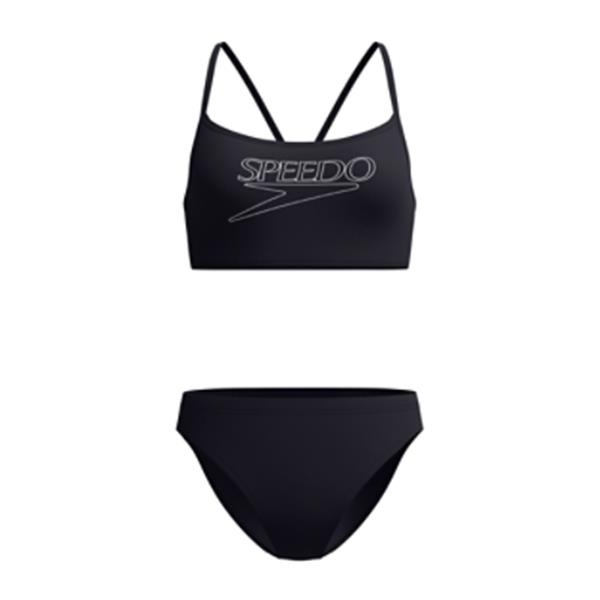 Ženske kopalke END+ LOGO THIN STRAP TWO PIECE BLACK