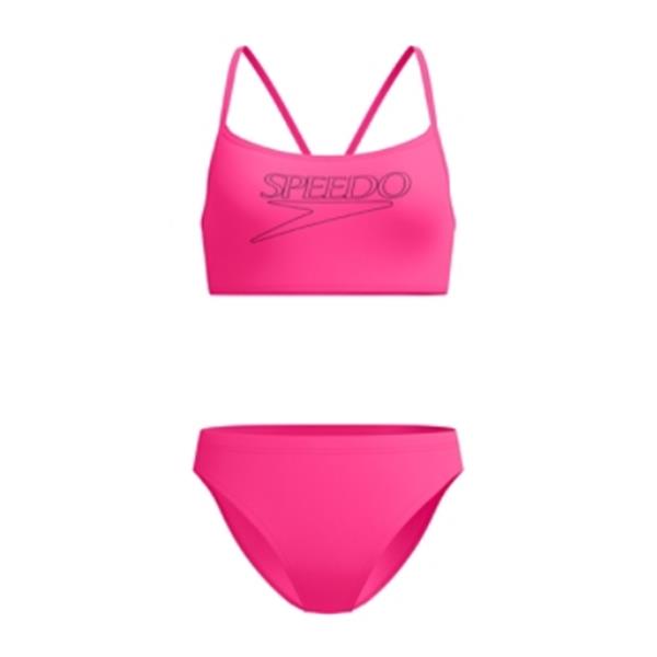 Ženske kopalke END+ LOGO THIN STRAP TWO PIECE PINK