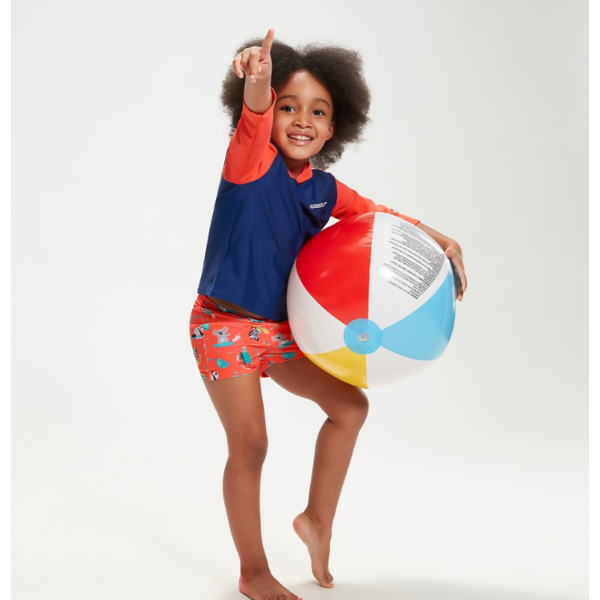 Dječja zaštitna majica LTS ESS HOOD LS RASH TOP BLUE/ORANGE