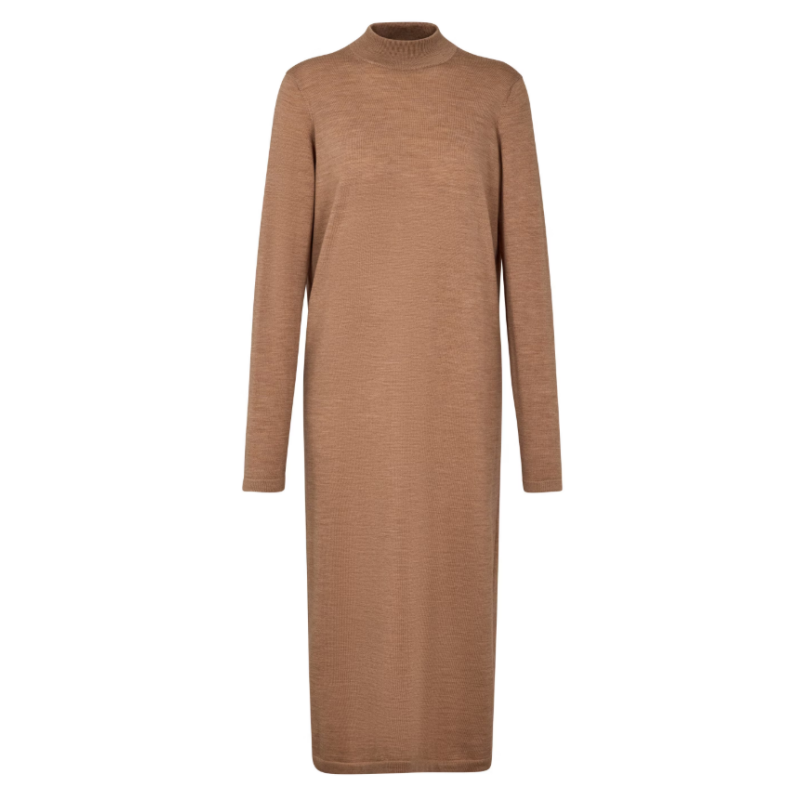Ženska obleka FAV Merino X-Fine Dress w camel