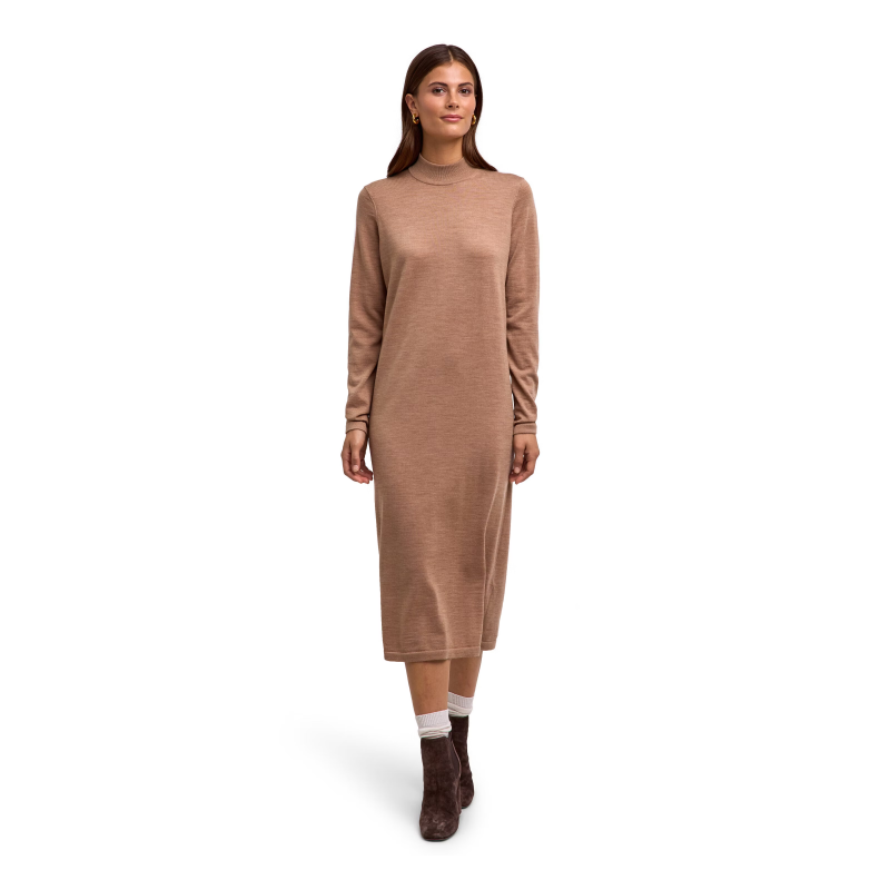 Ženska obleka FAV Merino X-Fine Dress w camel