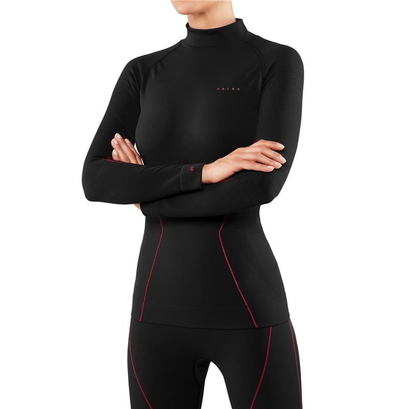 Ženska majica FALKE MW Longsleeved Shirt Turtleneck w black-