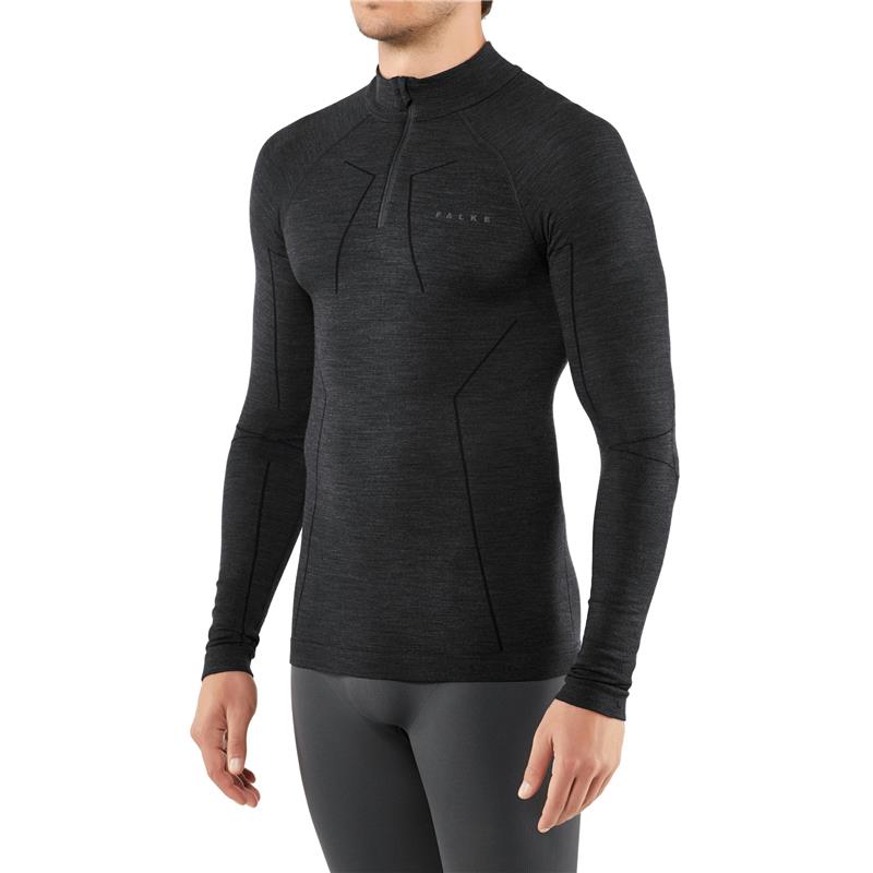 Moška majica FALKE WT Zip Shirt Regular m black