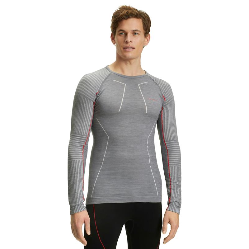 Moška majica FALKE WT LS Shirt Regular m graphite-papaya