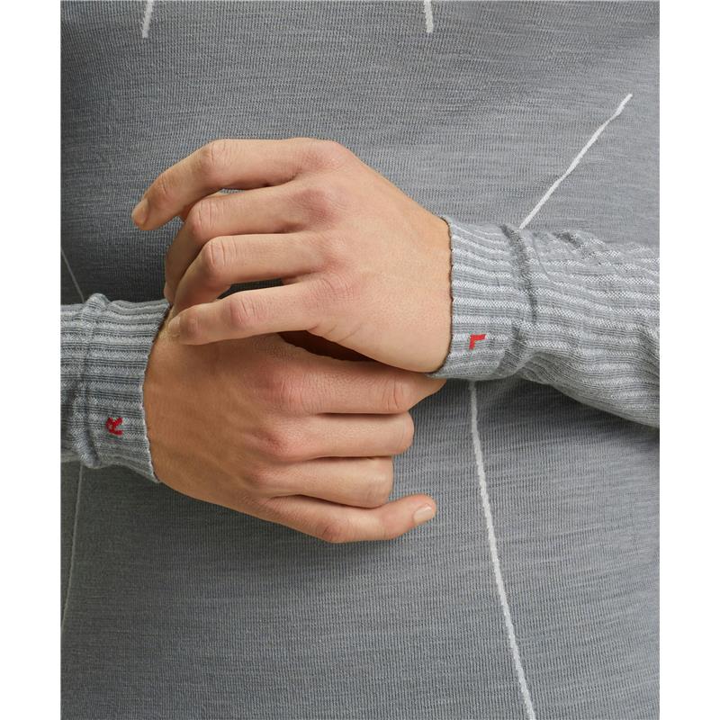 Moška majica FALKE WT LS Shirt Regular m graphite-papaya