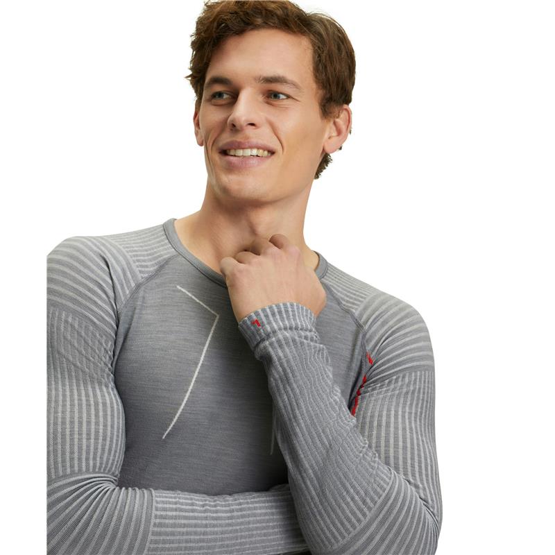 Moška majica FALKE WT LS Shirt Regular m graphite-papaya