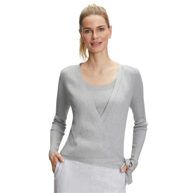 Ženska jopa FALKE Yoga Wickeljacke w light grey