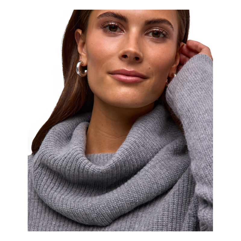 Ženska obleka SEL Ribbed Lambswool Dress w grey mel