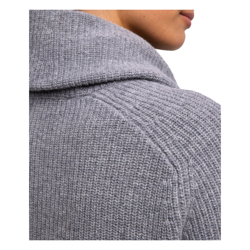 Ženska obleka SEL Ribbed Lambswool Dress w grey mel