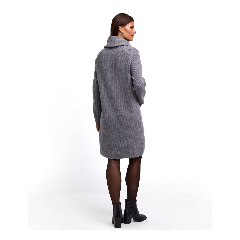 Ženska obleka SEL Ribbed Lambswool Dress w grey mel