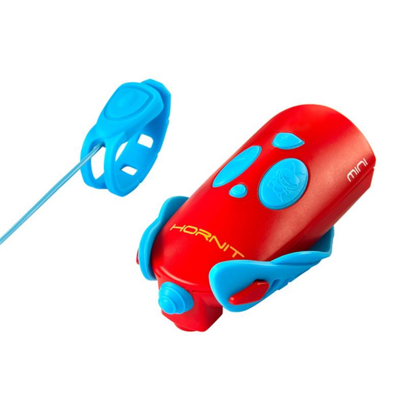 Luč in zvonec za kolo Mini Hornit Blue/Red