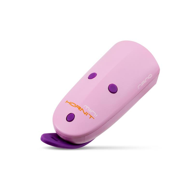 Luč in zvonec za kolo Mini Hornit  NANO pink/purple