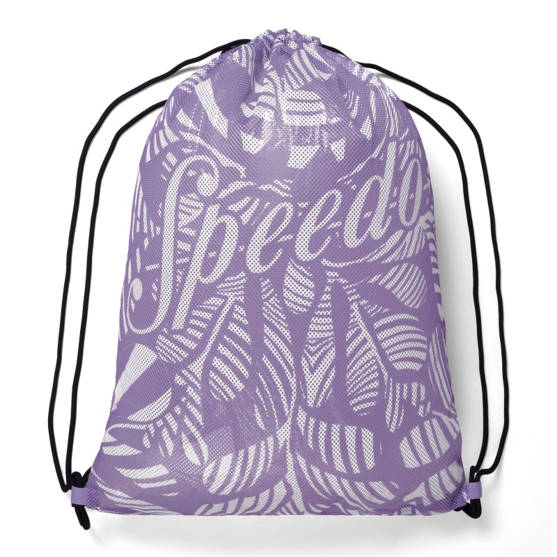 Torba PRINTED MESH BAG PURPLE/WHITE