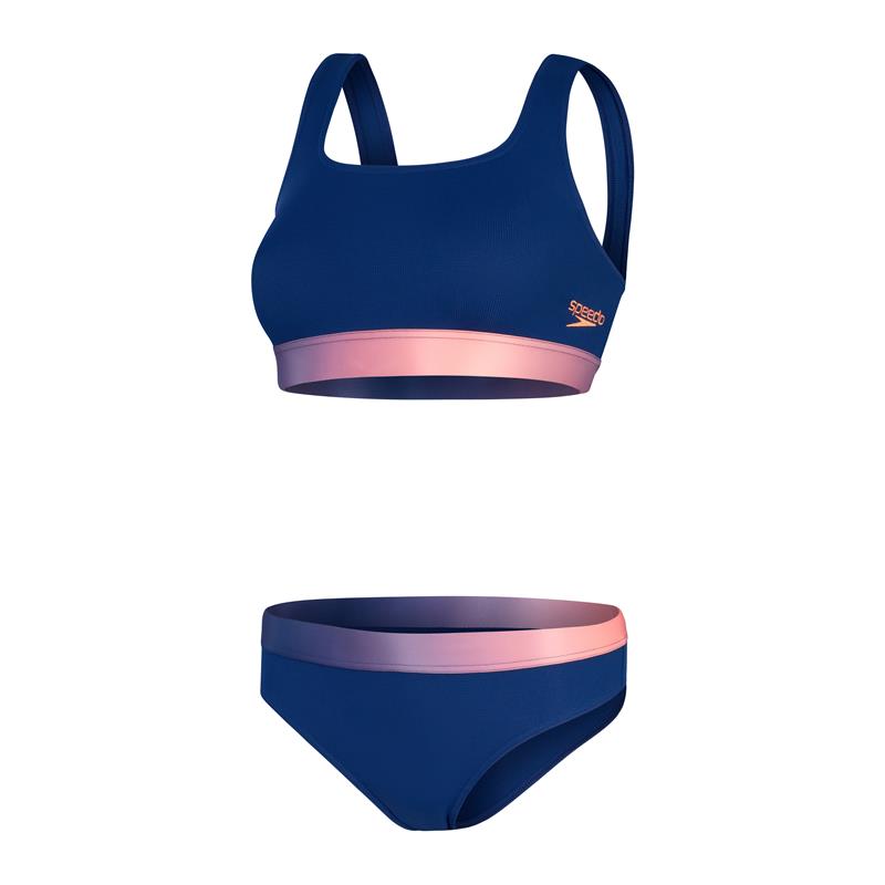 Ženske kupaćice TEXTD DEEP U-BK 2PC BLUE/O