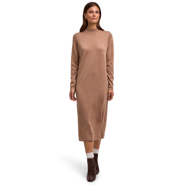 Ženska obleka FAV Merino X-Fine Dress w camel
