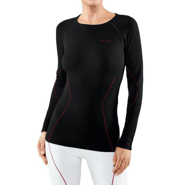 Ženska majica FALKE MW Longsleeved Shirt Tight w black-fuego