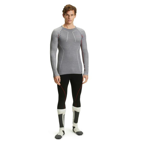 Moška majica FALKE WT LS Shirt Regular m graphite-papaya