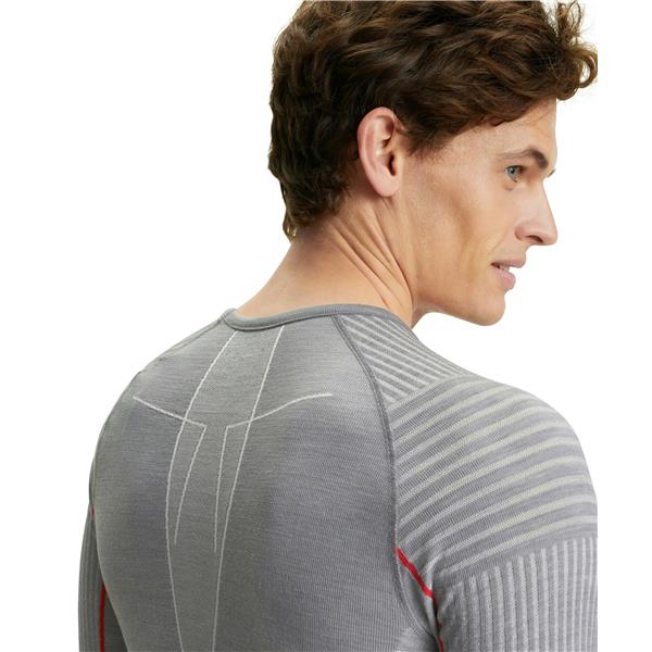 Moška majica FALKE WT LS Shirt Regular m graphite-papaya