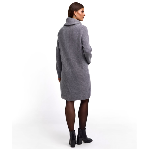 Ženska obleka SEL Ribbed Lambswool Dress w grey mel