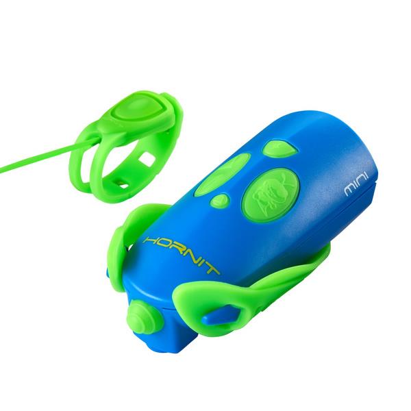 Luč in zvonec za kolo Mini Hornit Green/Blue