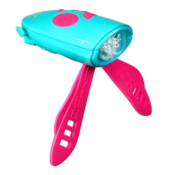 Luč in zvonec za kolo Mini Hornit Pink/Turquoise