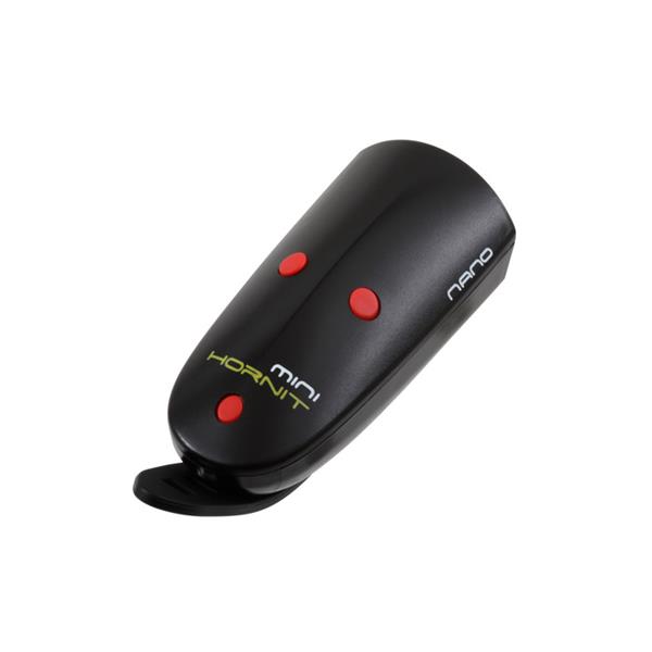 Luč in zvonec za kolo Mini Hornit  NANO black/red