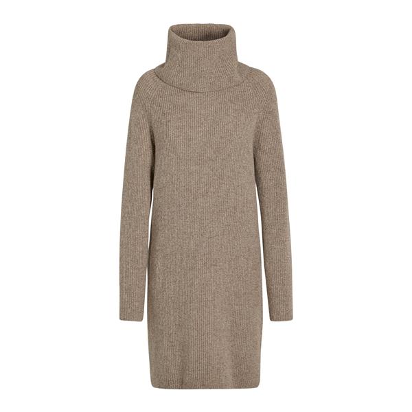 Ženska obleka SEL Ribbed Lambswool Dress w sand