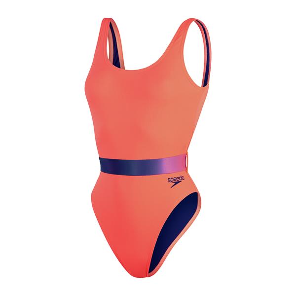Ženske kupaće gaće BELTED DEEP U-BK 1PC ORANG