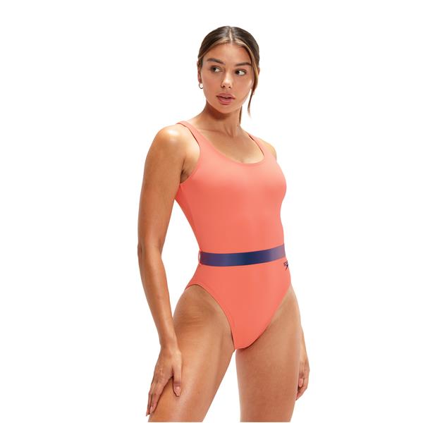 Ženske kupaće gaće BELTED DEEP U-BK 1PC ORANG