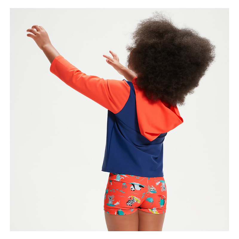 Otroška zaščitna majica LTS ESS HOOD LS RASH TOP BLUE/ORANGE